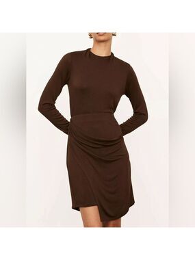Vince Gathered Skirt in Brown Size M